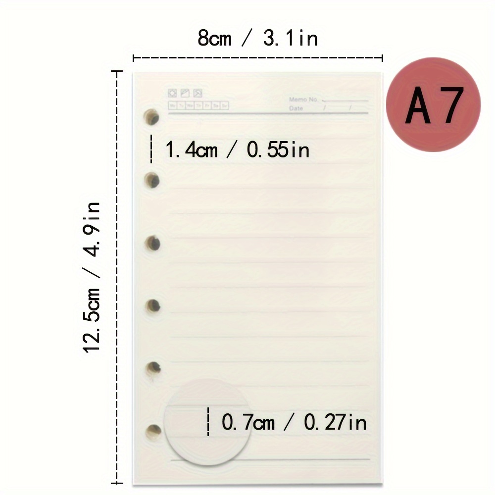 A6 Refill Paper 6 Holes Loose Leaf Paper Notebook Refills 6 - Temu