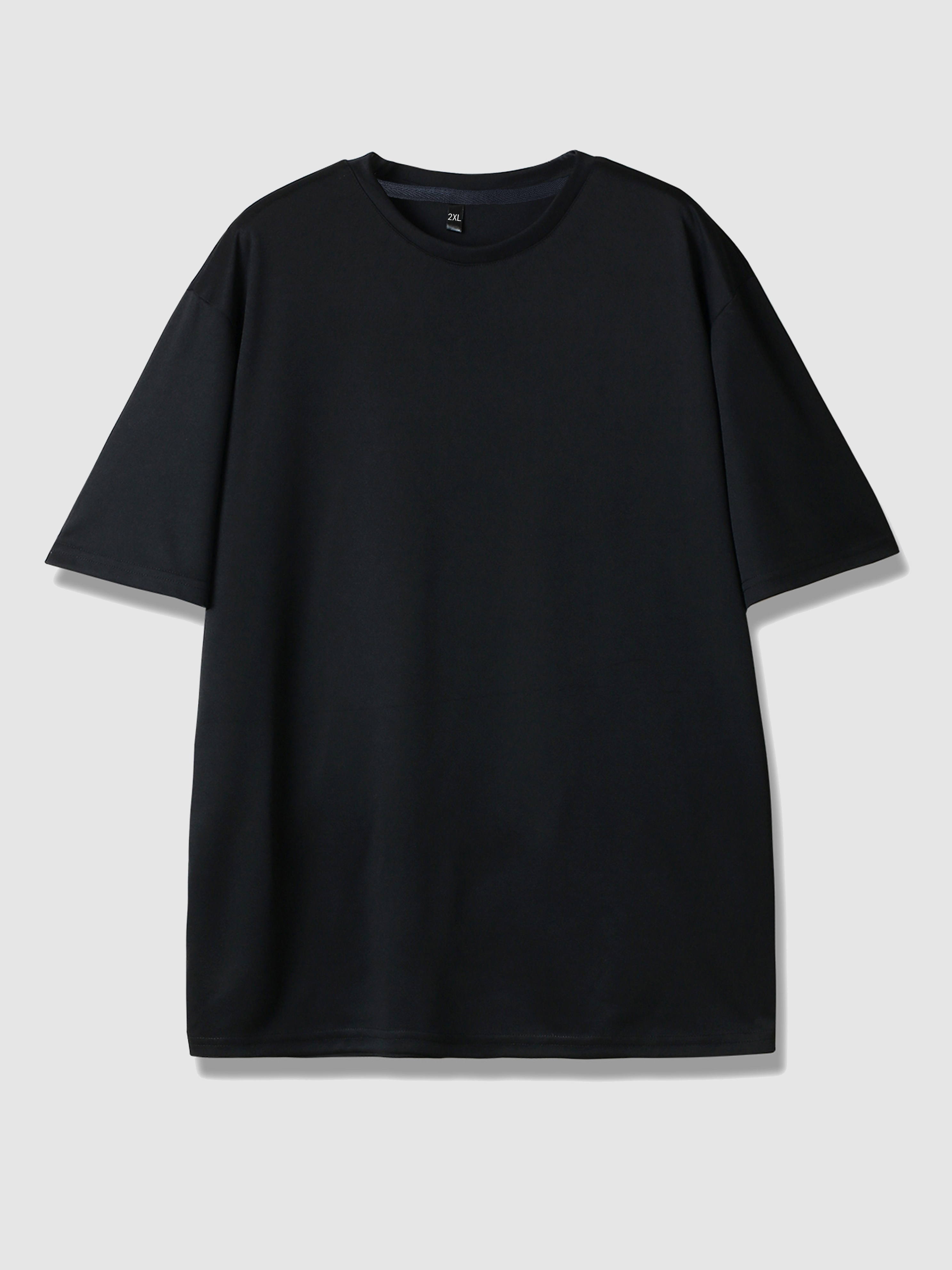 Plus Size Solid Drop Shoulder Short Sleeve Oversized T shirt - Temu