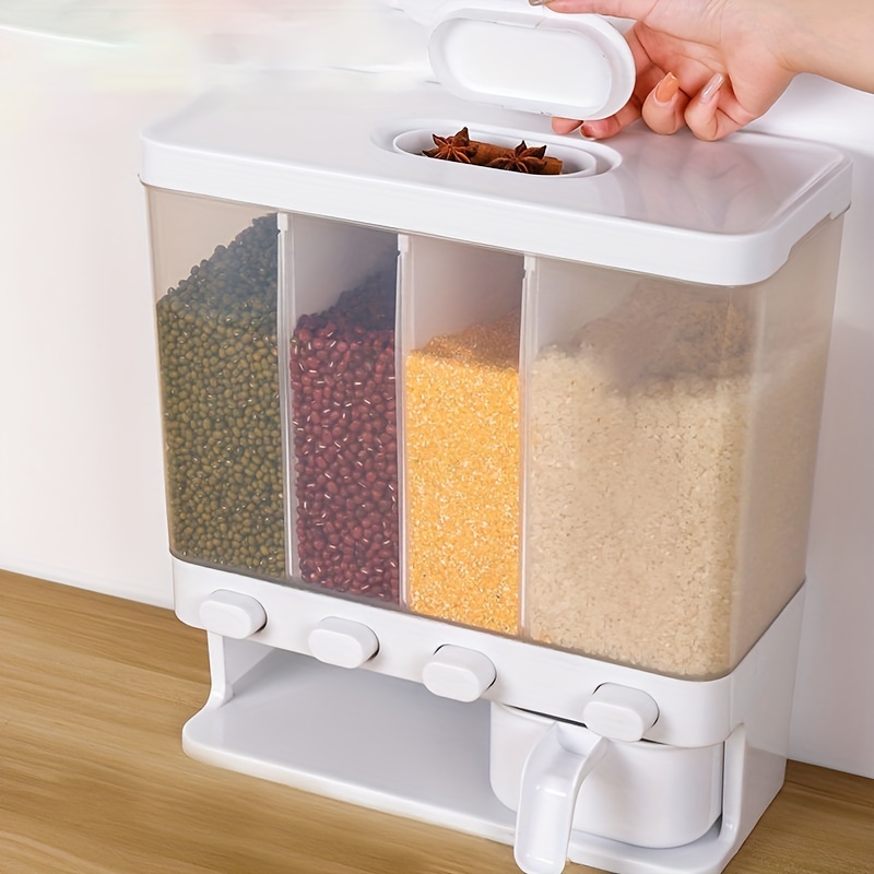 2.5L Double Cereal Dispenser Food Beans Divided Storage Container Box  Damp-proof