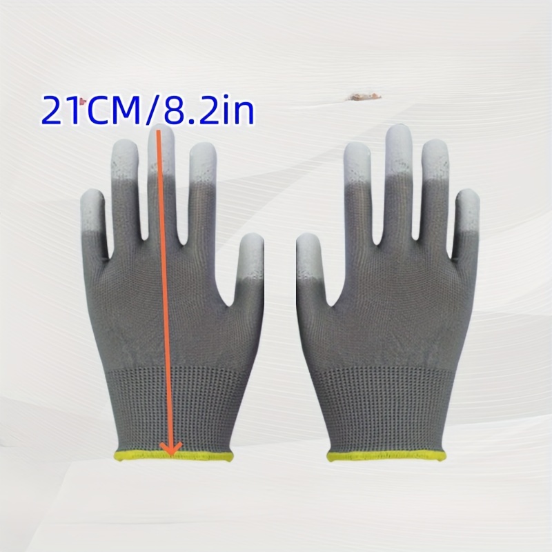 1 Pair/6 Pairs/12 Pairs Safety Work Gloves PU Coated, 13 Gauge Polyester  Glove With Polyurethane Coated Smooth Grip On Palm & Fingers, For Men &  Women