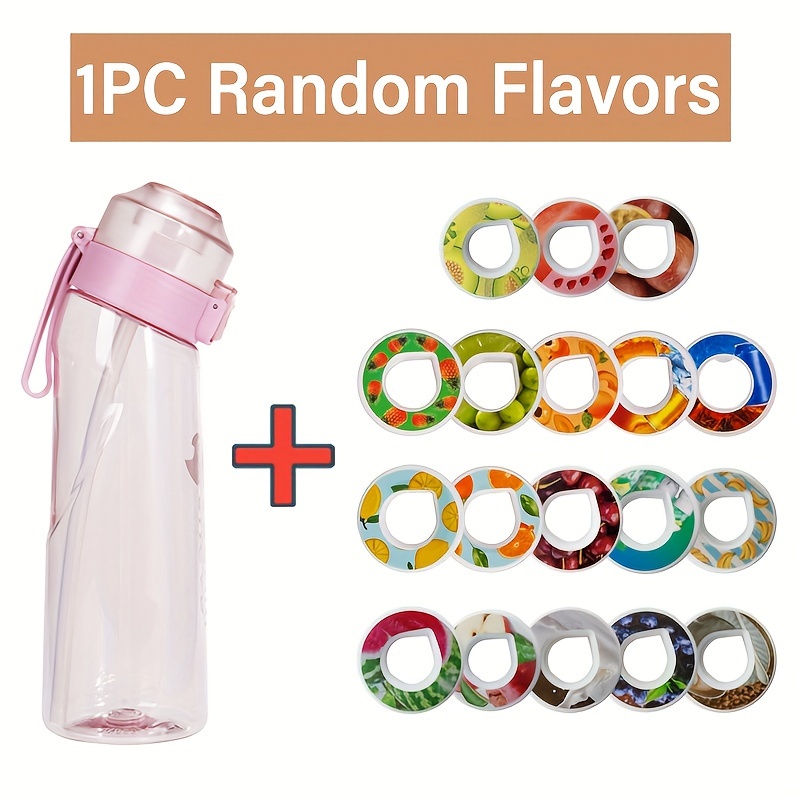 1 Pink 650ml Water Cup + 1 Random Flavor Drop-shaped Flavor Ring