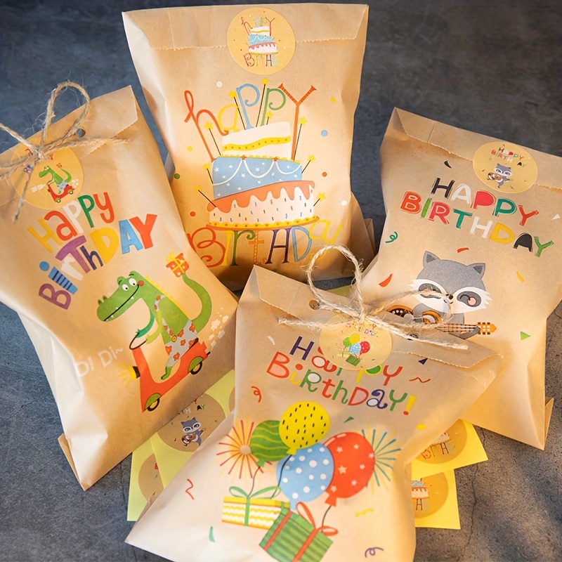 Pochette cadeaux - 4 sacs cadeau dino - Déco anniversaire dino enfant