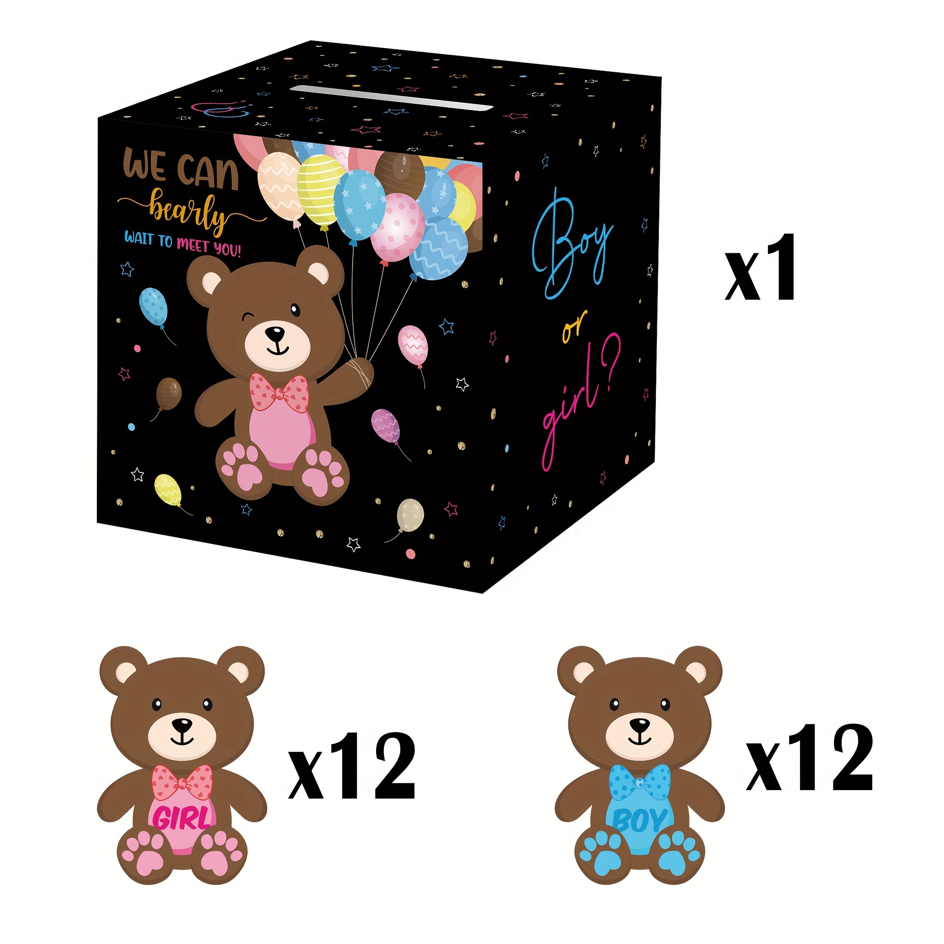 Gender Reveal Voting Box Cards Boy Girl Party Supplies - Temu