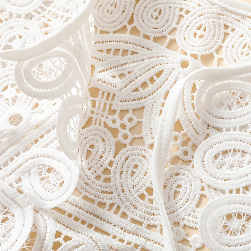 Milk Embroidered Shawl Large Lace Collar Women Accessory