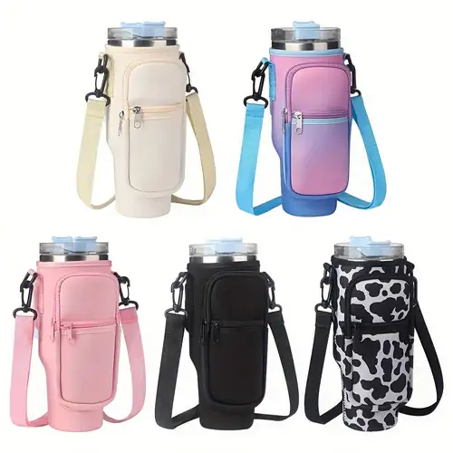 Water Bottle Carrier Bag Phone Pocket Stanley Tumbler Handle - Temu