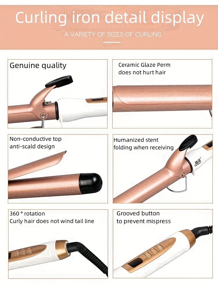 Grooved shop curling wand