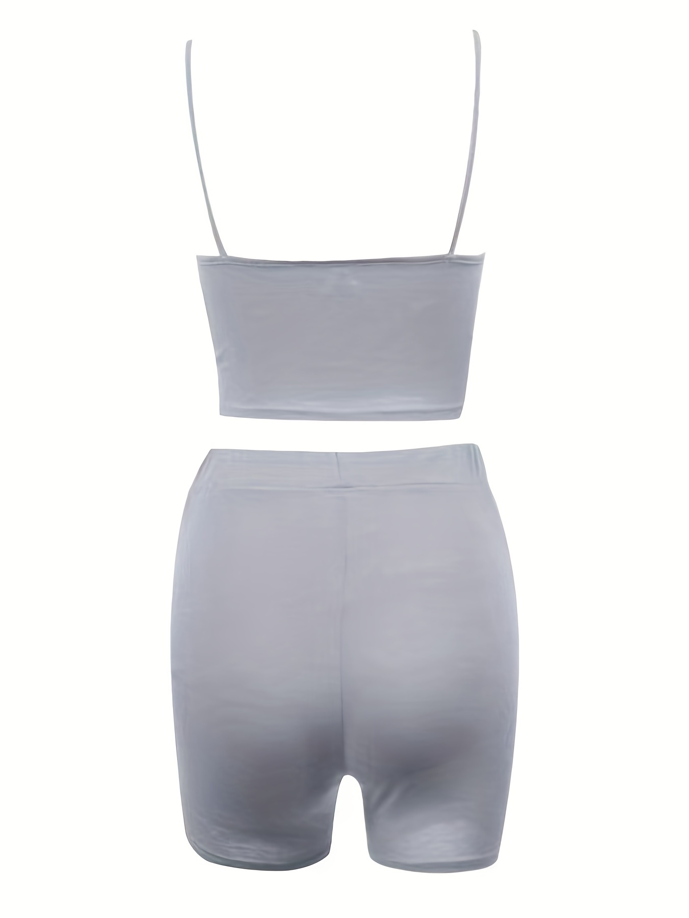 Sexy Sleeveless Cami Crop Top & Biker Shorts 2 Piece Outfits