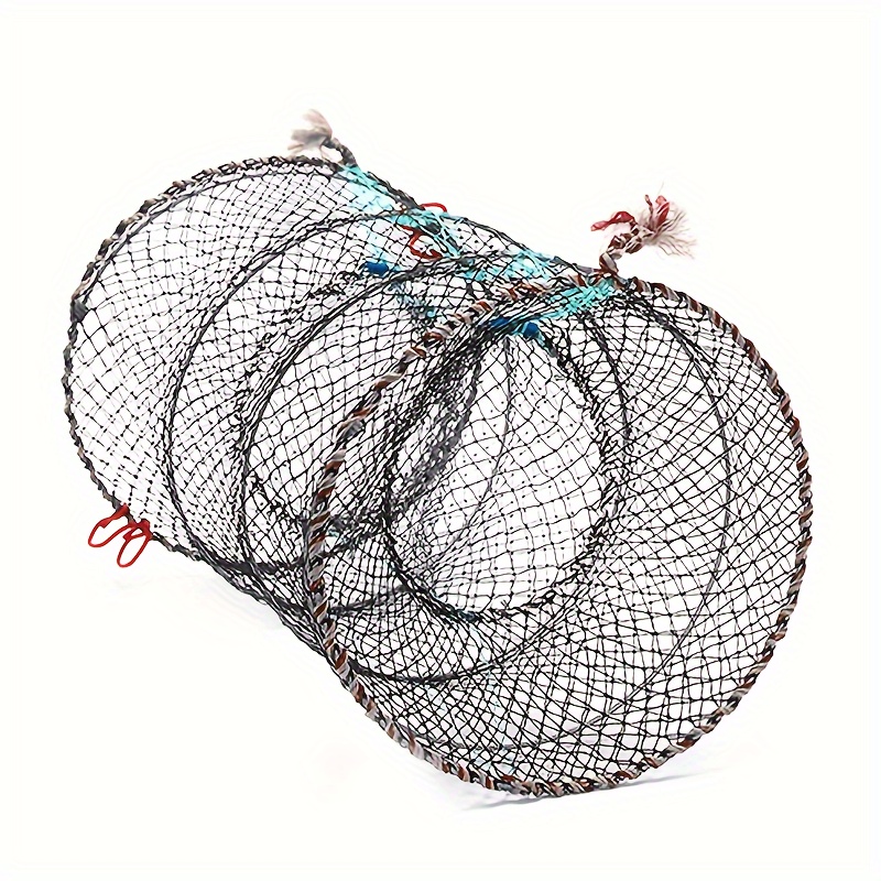 Ruiboury Lobster Mesh Fishing Net Prawn Crab Foldable Fishing Trap Net Cage Folding Trap Net Foldable Metal Wire Fish Shrimp Basket Other 25*44cm
