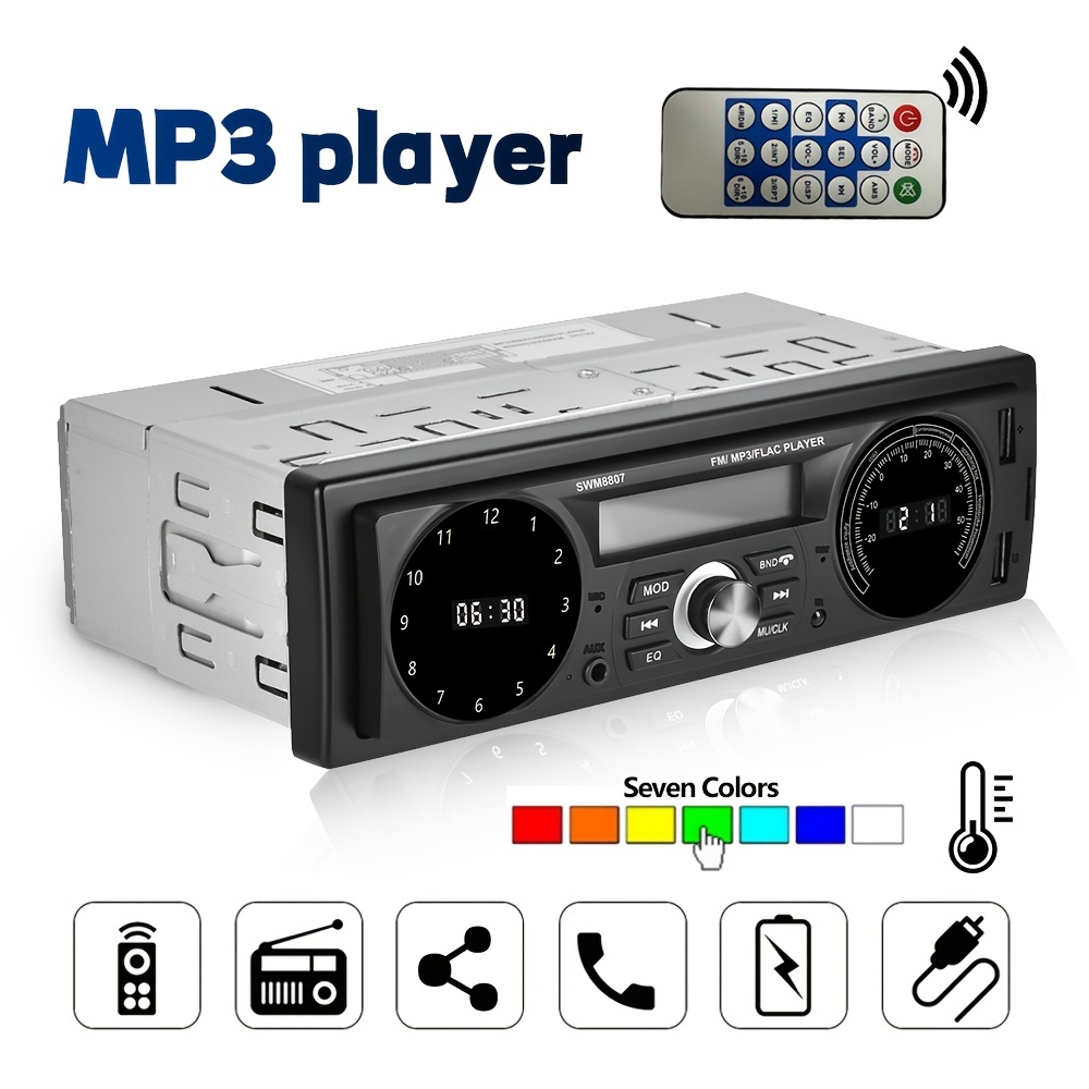 1Din 12V Car DVD CD Player Vehicle MP3 Car Stereo Handfree Call Autoradio  Bluetooth Aux-in FM USB Remote Control 4 * 45W Speaker Car MP3 Player 2