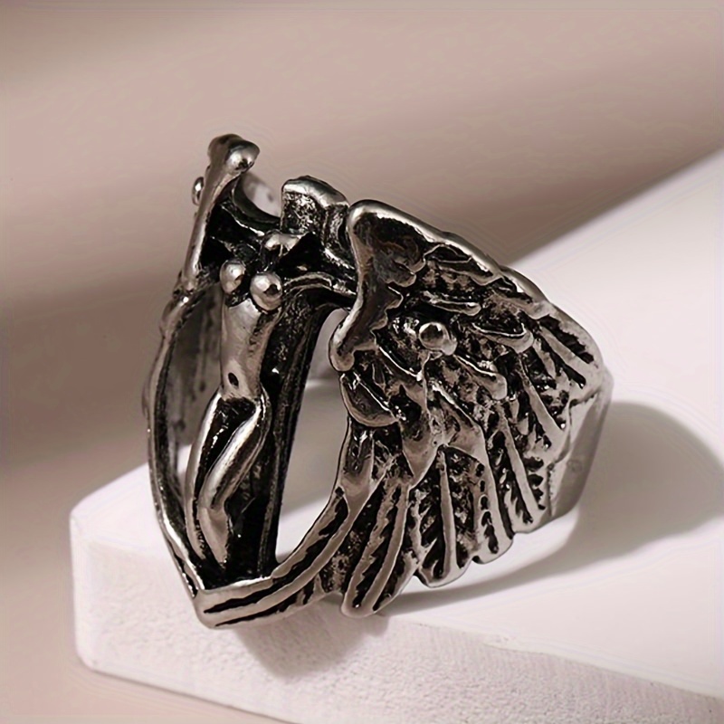 Angel Ring-sterling Silver Adjustable Angel Wings Ring-angel 