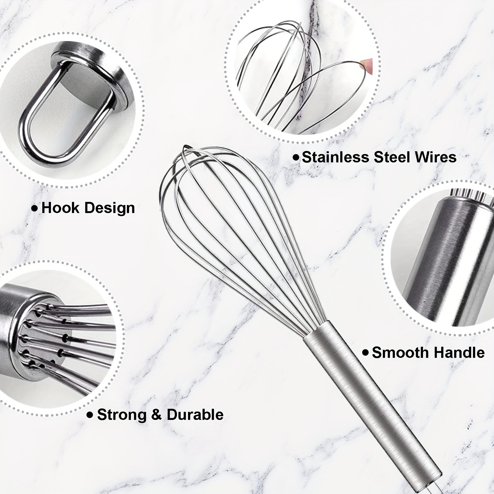 Enhanced Stainless Steel Whisk Set For Effortless Blending, Whisking,  Beating, And Stirring - Temu