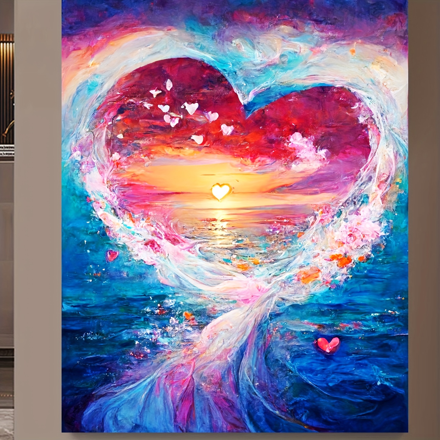 DIY 5D Diamond Painting Beach by Number Kits, Sunset Love Diamond