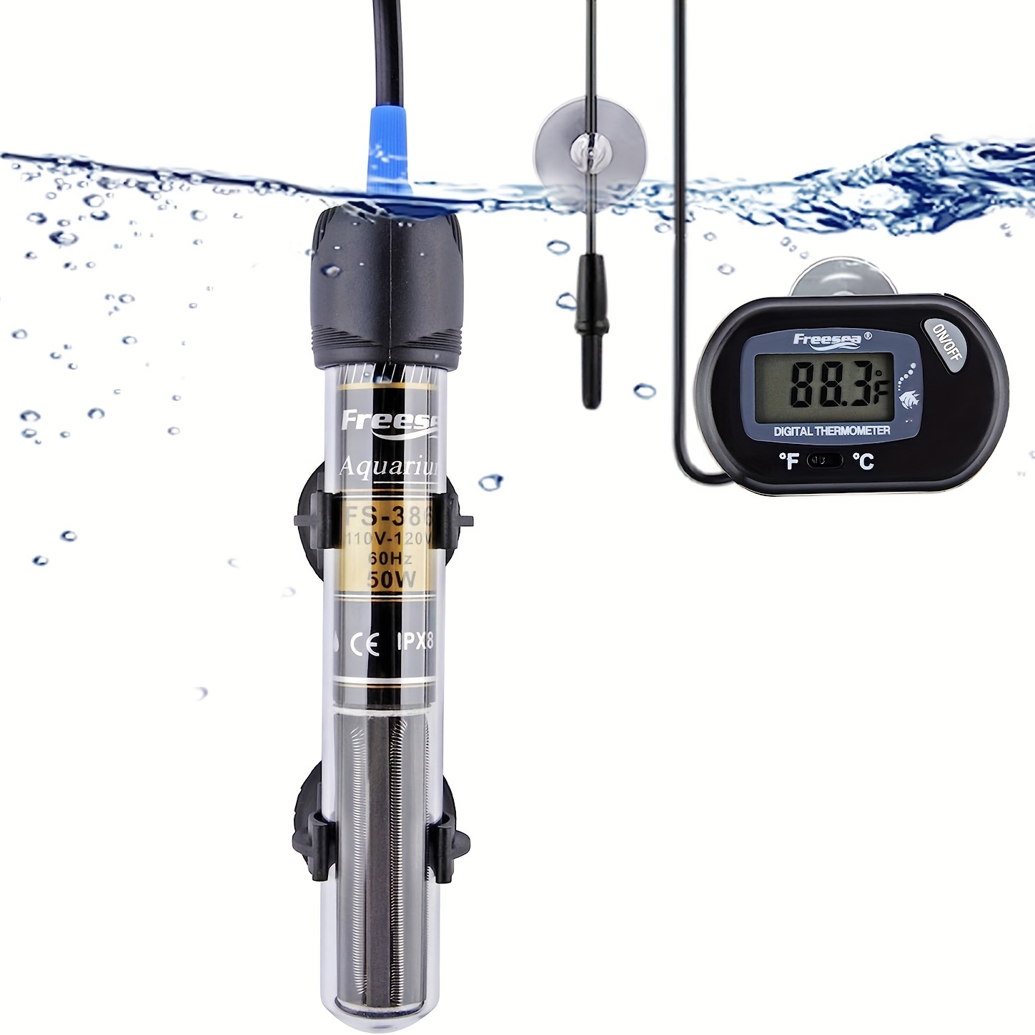 Celsius Degree ℃ Submersible Thermometer Aquarium Fish Tank Electronic  Digital Suction Type Water Temperature Meter Multifunctional Aquarium  Thermometer Waterproof Fish Tank Thermometer - Temu