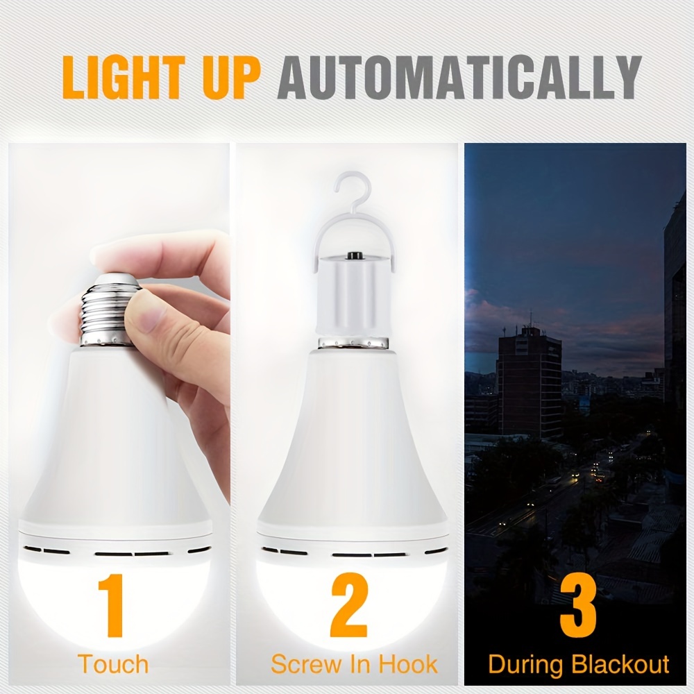 Rechargeable Emergency LED Light Bulbs for Home Power Failure Listed  Battery