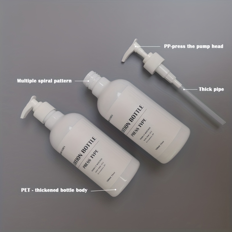 2pcs 16oz Sub Bottles Lotion Bottle Pump Refillable Empty Shampoo Dispenser