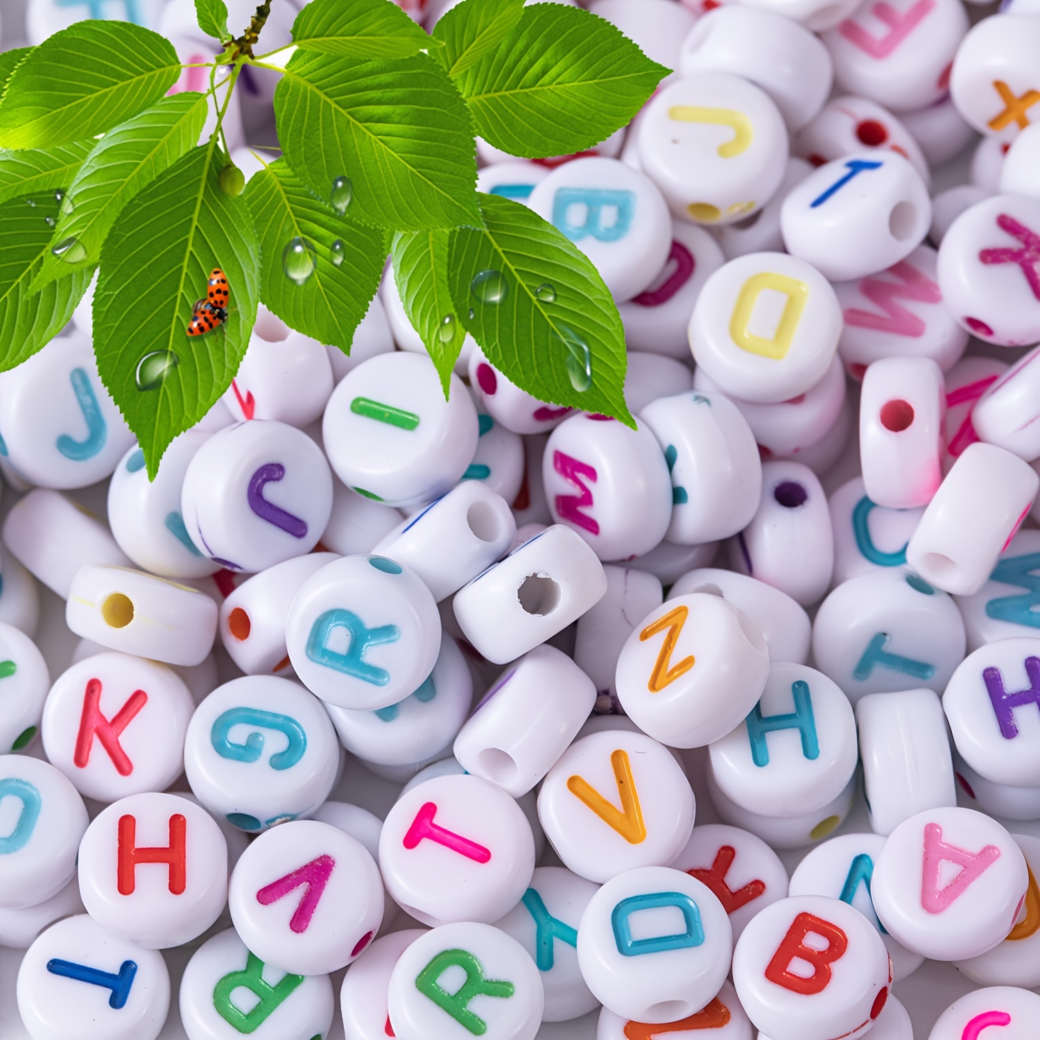 Hollow Letters Acrylic Bead Mixed Macaroon Colors Alphabet - Temu