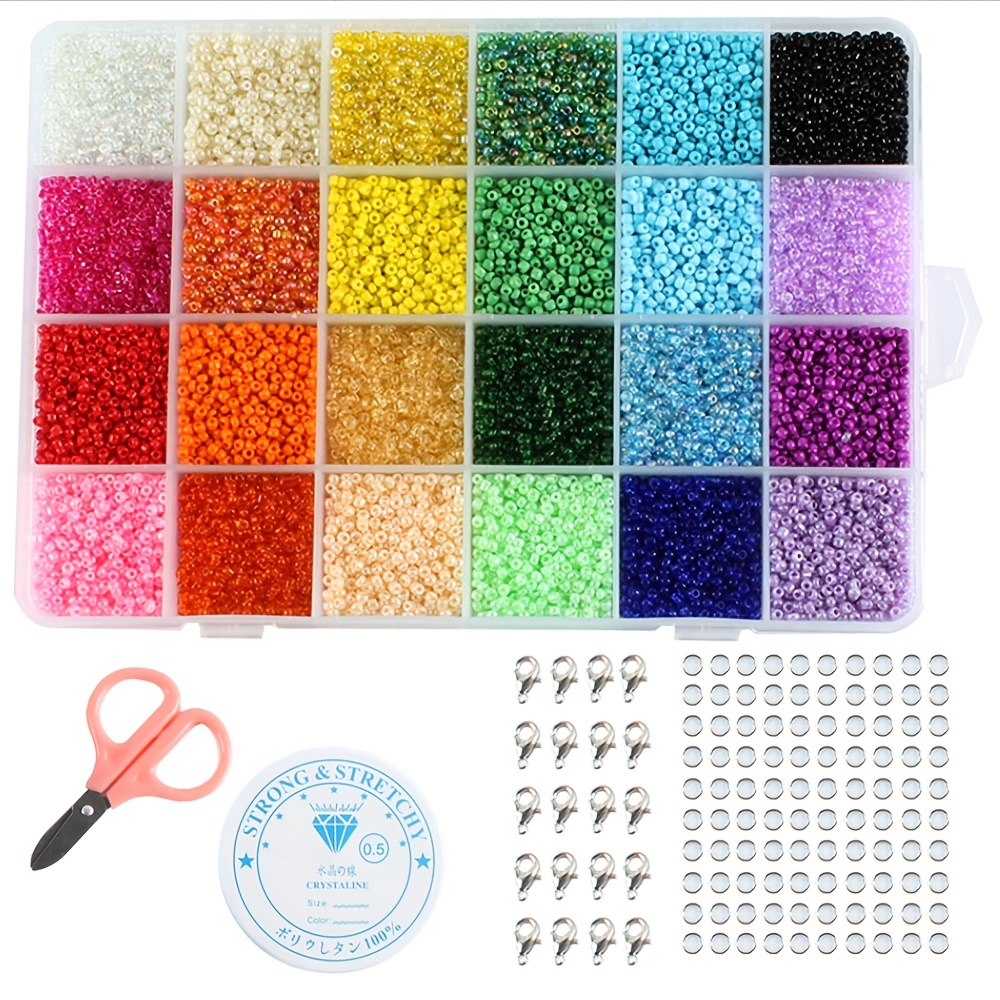 1box 8mm Handmade Jewelry Accessories Acrylic Beads (with Scissors And  Thread), Multicolor Round Beads With Straight Hole For Diy Bracelet Necklace