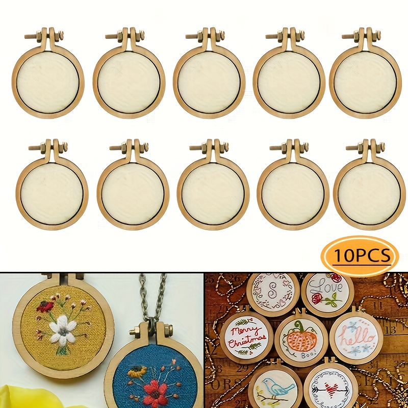 5pcs Embroidery Hoops Bamboo Circle Cross Stitch Hoop Ring 5 Inch To 10  Inch For Embroidery And Cross Stitch