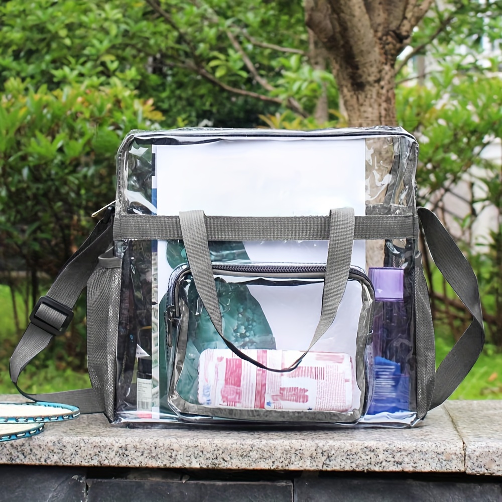 Large Capacity PVC Transparent Tote Bag, Portable Lightweight Storage  Shoulder Bag, Fashion Travel Toiletry Bag