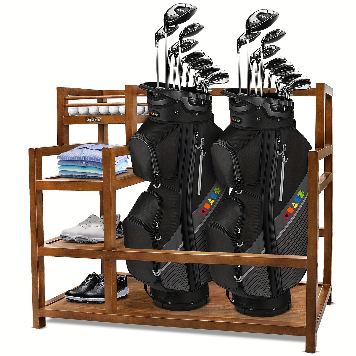 Huaen Wooden Golf Storage Garage Organizer Golf Bag - Temu