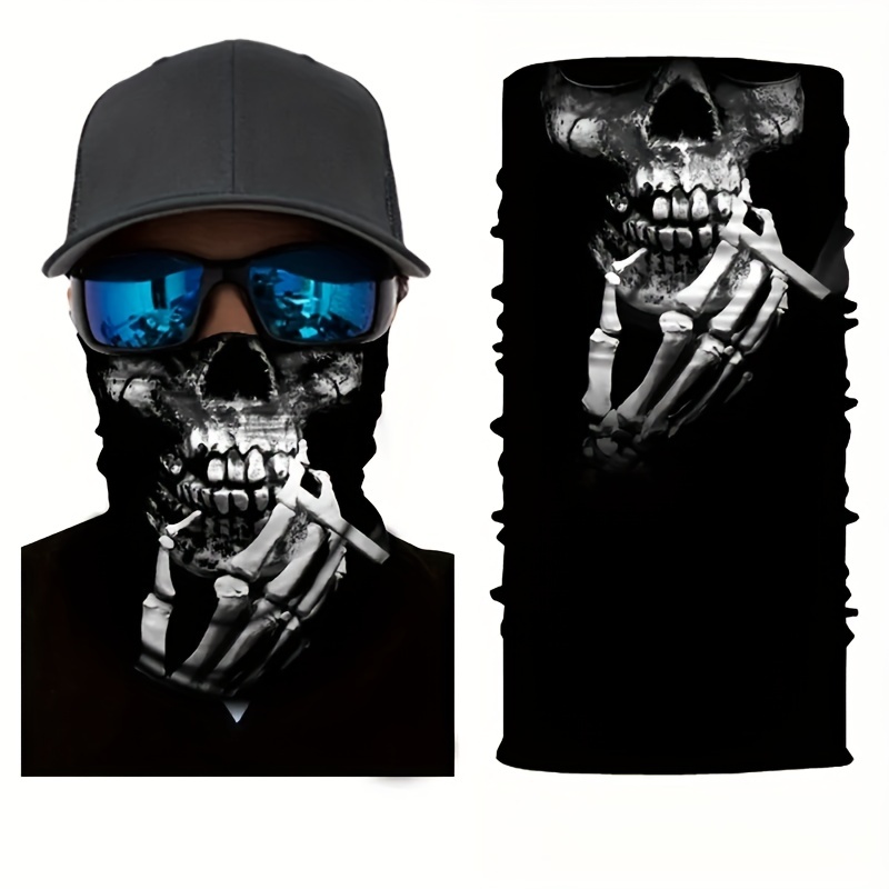1pc 3d Skull Neck Gaiter Face Mask For Camping Hiking Cycling