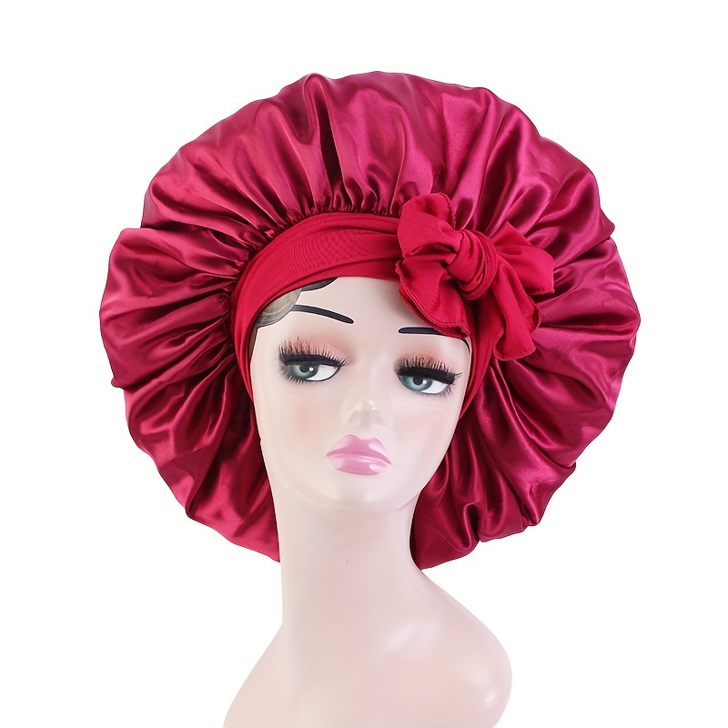 Solid Color Silky Satin Bonnet Cap Bonnets for Women Silky Bonnet