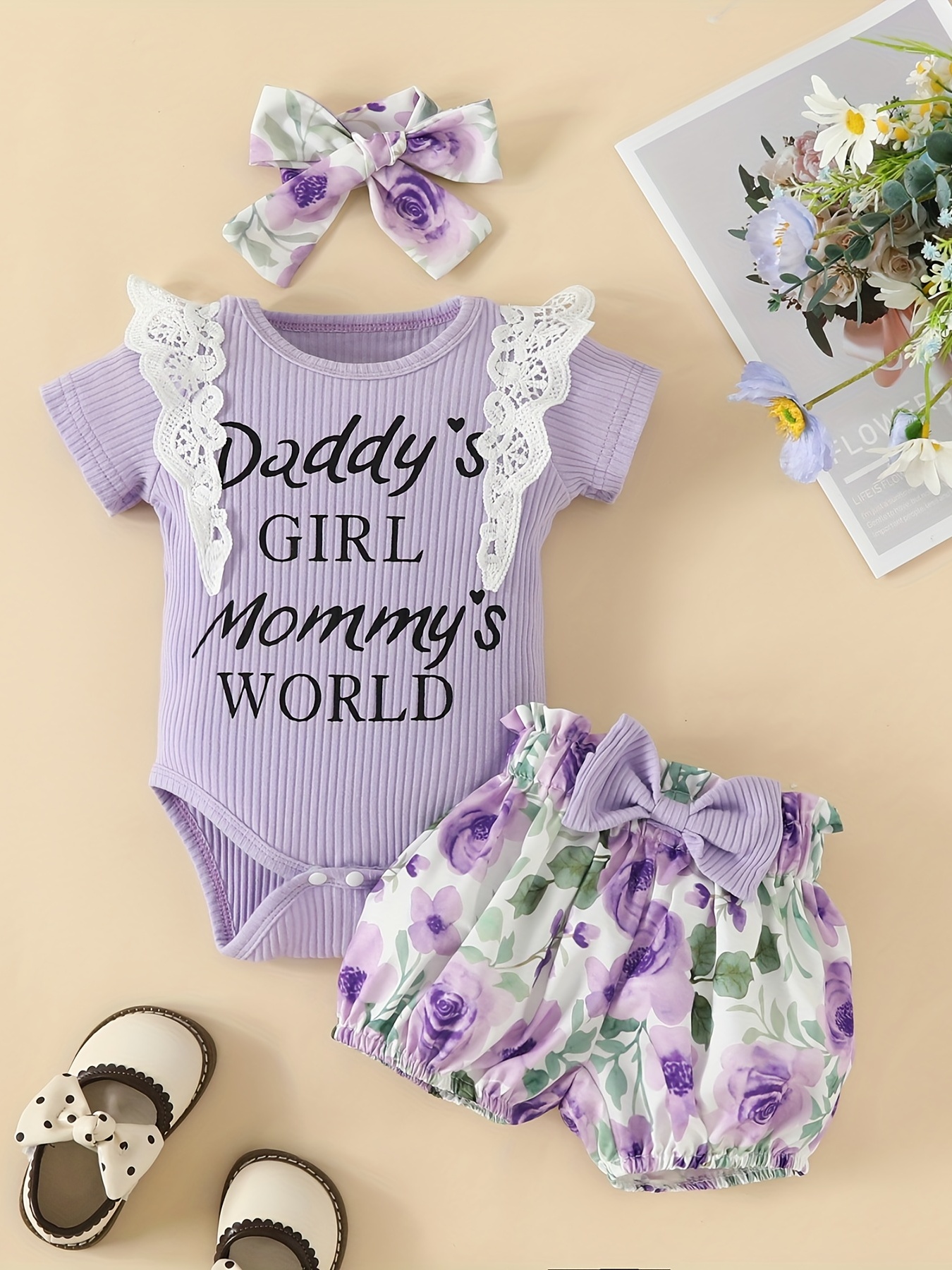 Daddy's Girl Mommy's World Bodysuit Cute Baby Bodysuits Baby