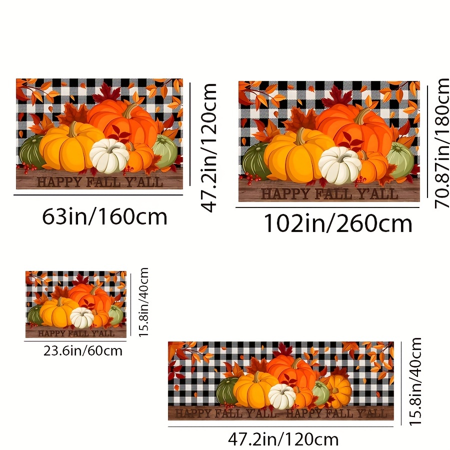 Fall Pumpkin Print Floor Mat Thanksgiving Harvest Kitchen - Temu