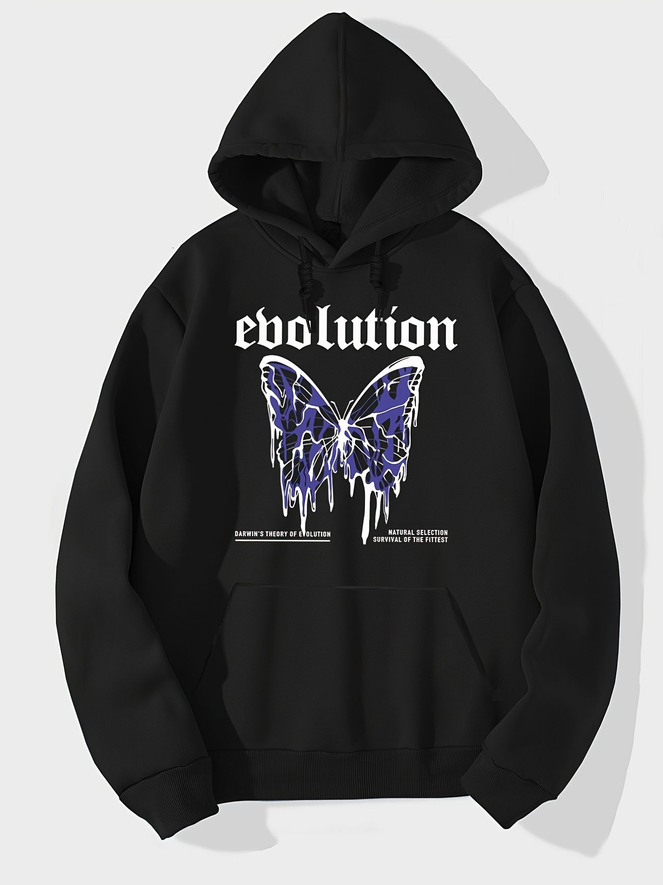 Mens Abstract Butterfly Print Autumn Winter Long Sleeve Drawstring Pullover  Hoodie | 24/7 Customer Service | Temu