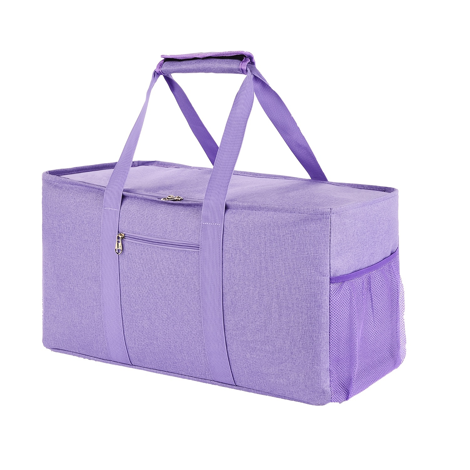 Purple Embroidery Project Bag Portable Travel Tote Carrying - Temu