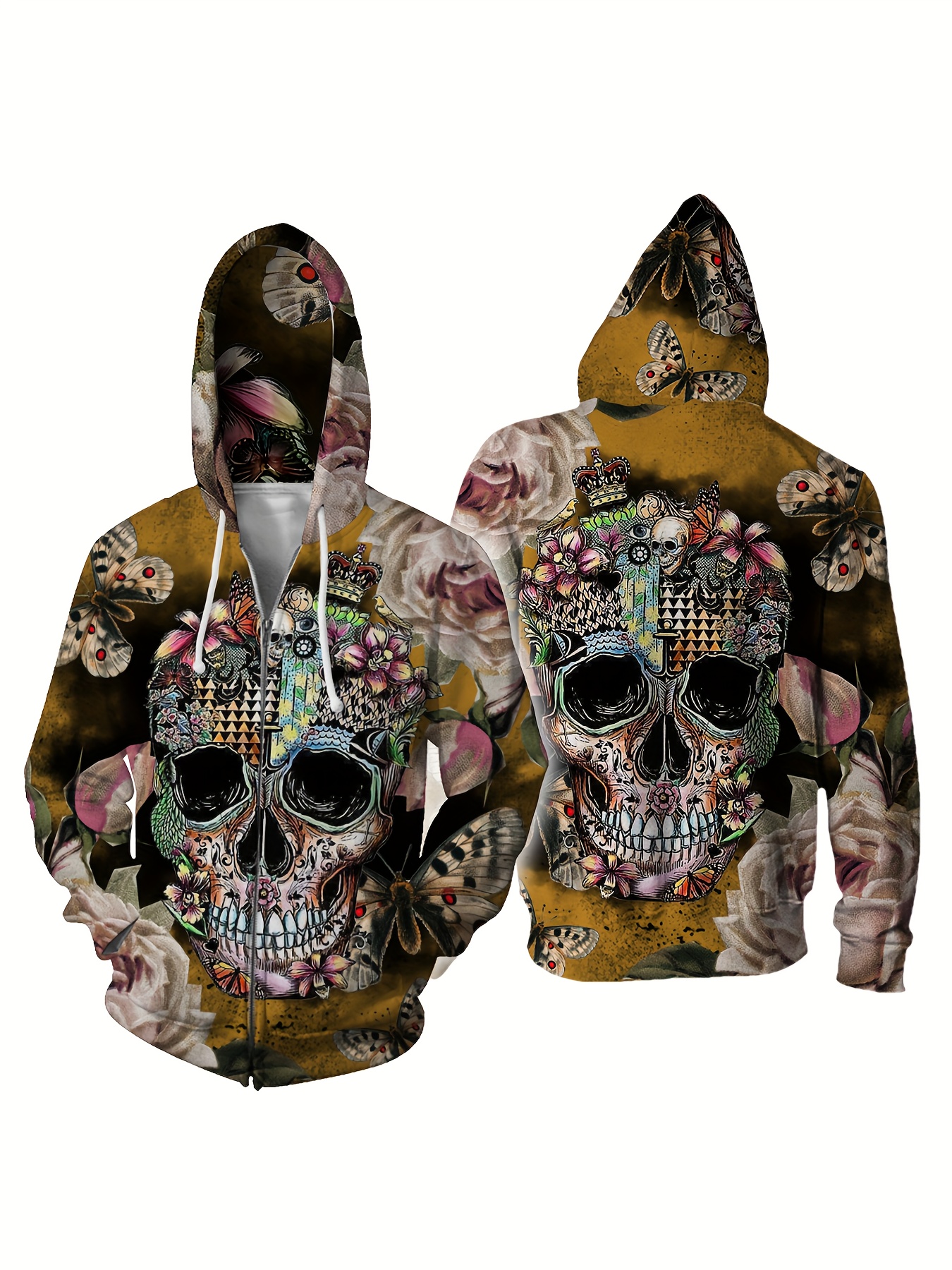 Plus size hot sale skull hoodie