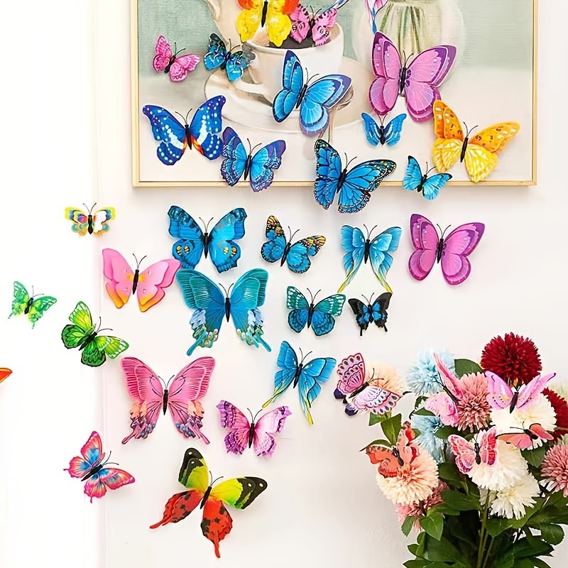 Stickers muraux Art Vine Butterflies amovible - Décor vinyle Decal