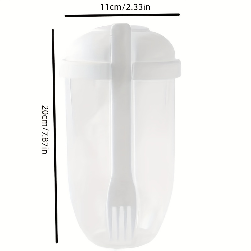 1pc, Salad Cup, Salad Meal Shaker Cup, Plastic Healthy Salad Container  Fork, Salad Dressing Holder, Salad Cup For Picnic Lunch Breakfast, Kitchen  Stuff, Kitchen Gadgets, Back To School Supplies 1000ml/33.8oz,Portable Salad  Cup