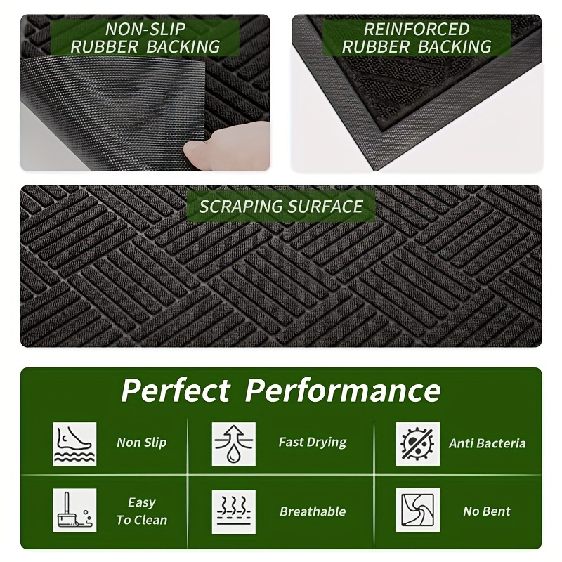 Durable Natural Rubber Door Mat, Waterproof, Low Profile, Heavy Duty Welcome  Doormat for Indoor and Outdoor, Easy Clean, Rug Mats for Entry, Patio, Busy  Areas,23.6*15.7,Welcome to 