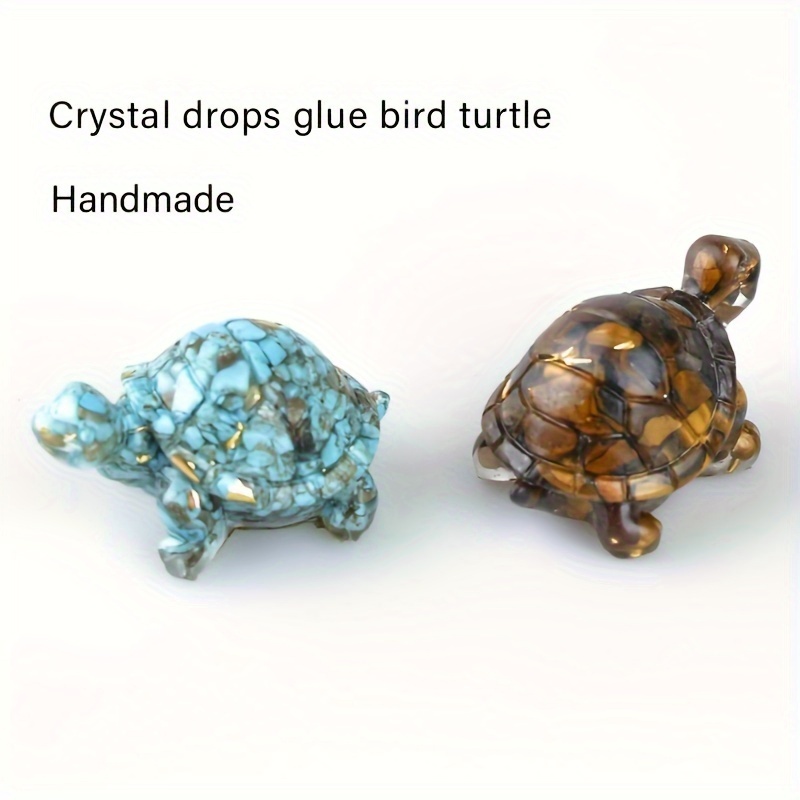 Natural Crystal Stone Crushed Stone Turtle Resin Crystal - Temu