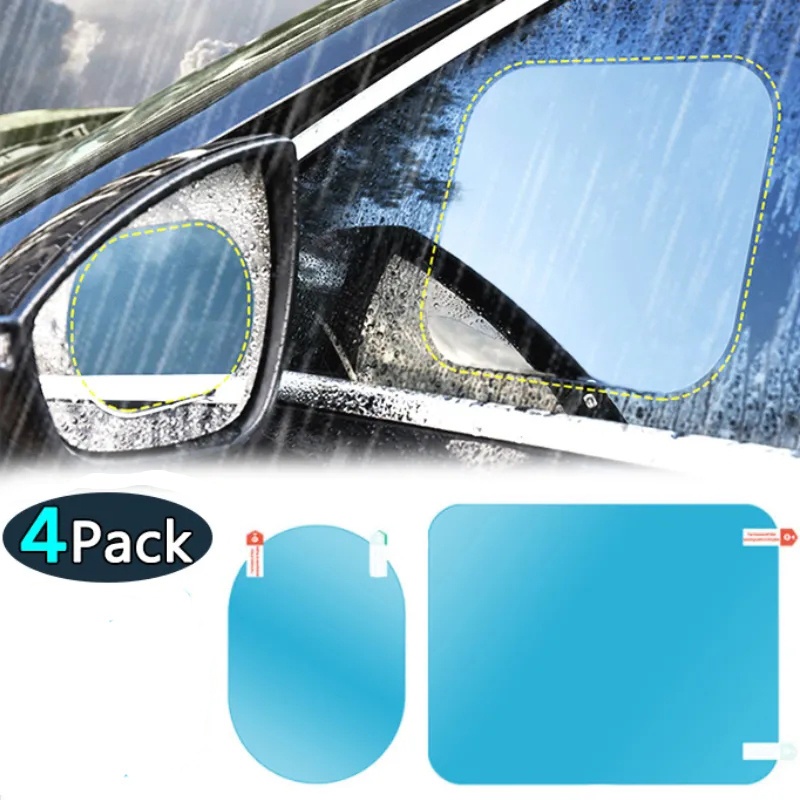 2 Stück Auto Rückspiegel Regenschutz folie Fenster Glas Antifog wasserdicht  Aufkleber LKW Rückspiegel transparente Folie Autoteil
