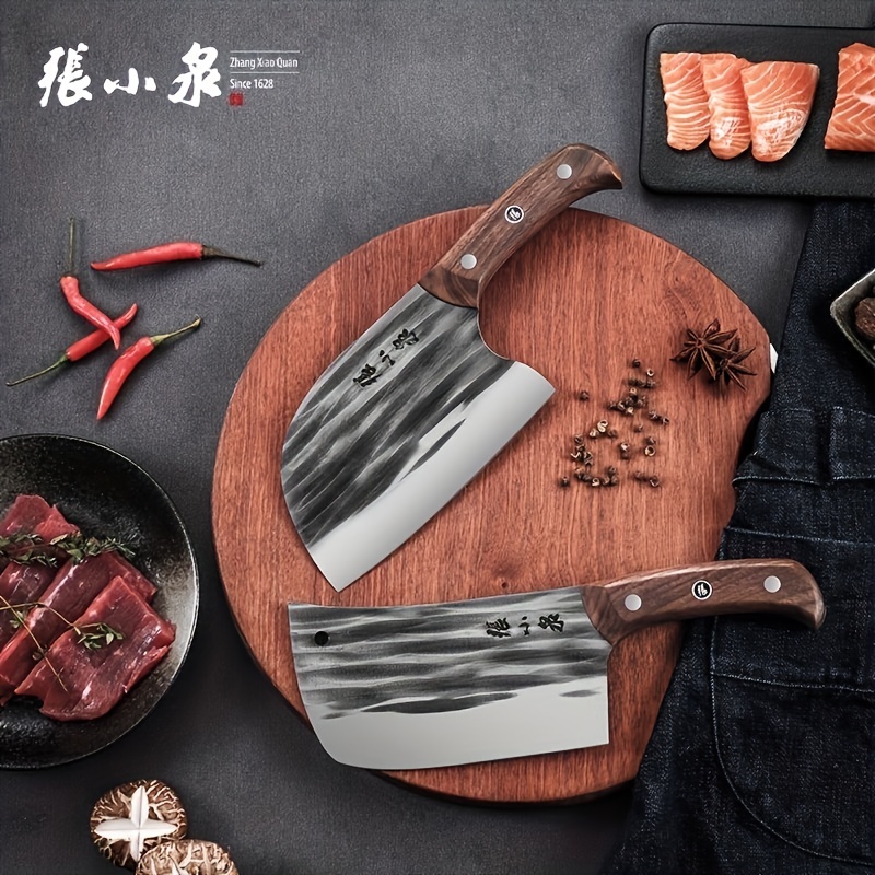 1-2PCS Forging Steel Chef Knife Kitchen Cleaver Knives Sharp