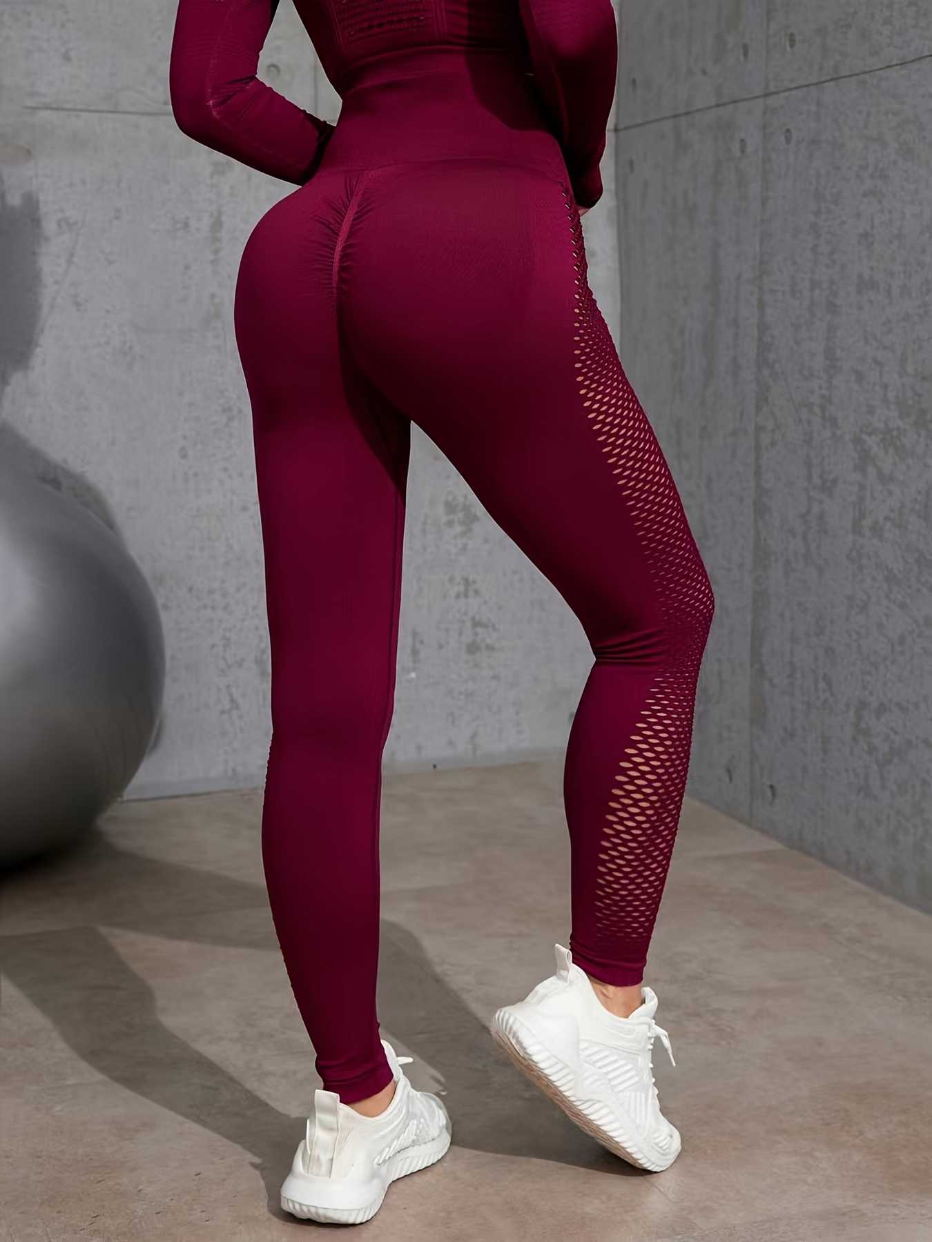 Sexy Mesh Stitching Yoga Leggings Stretchy Fitness Slim - Temu