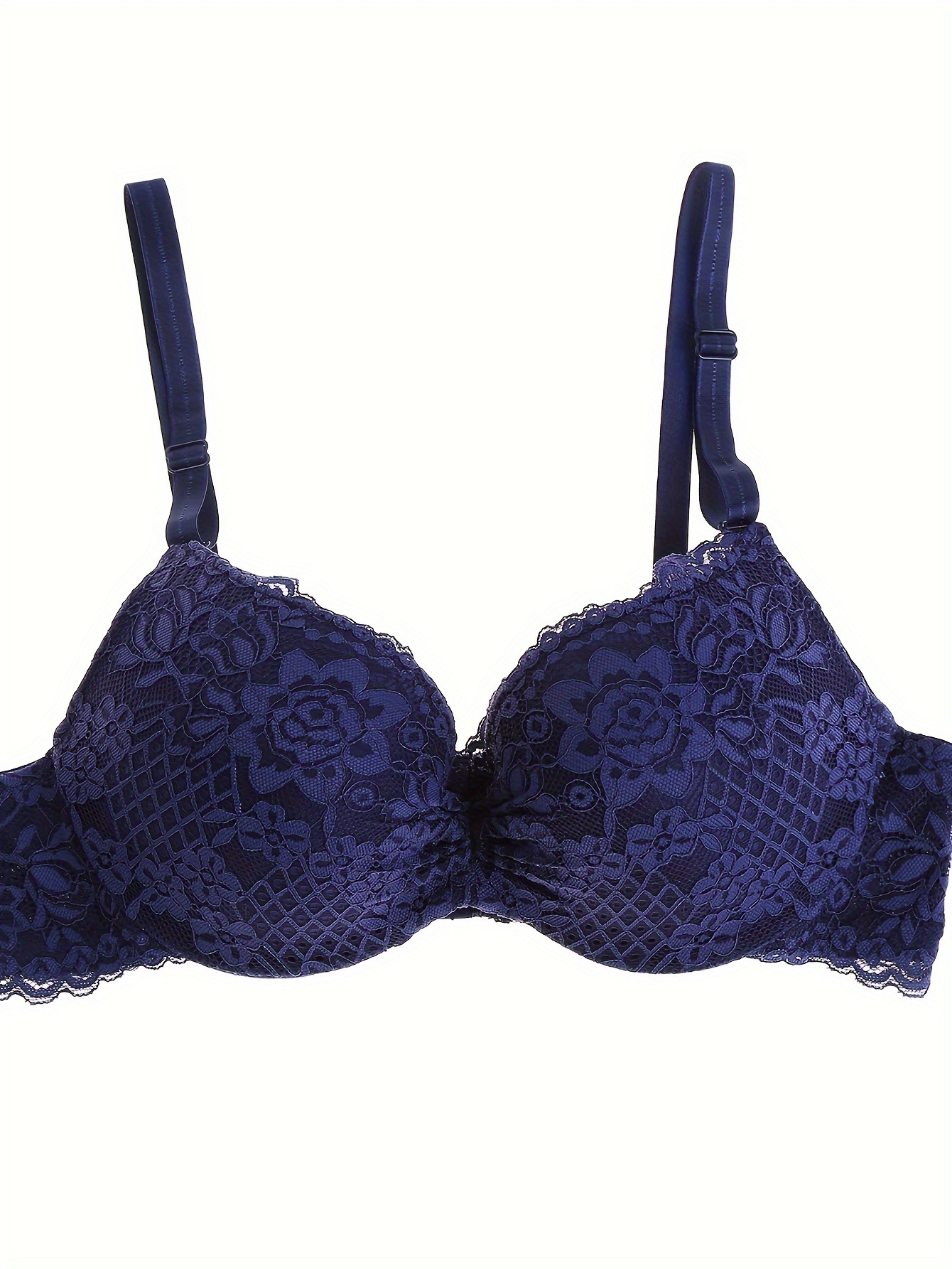 Women's Breathable Floral Lace Full Cup Bra Comfortable - Temu Canada