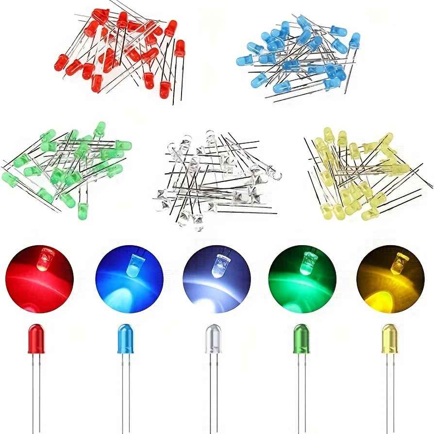 12v Red/blue/yellow/white/green 5 Colors Color Led Light - Temu