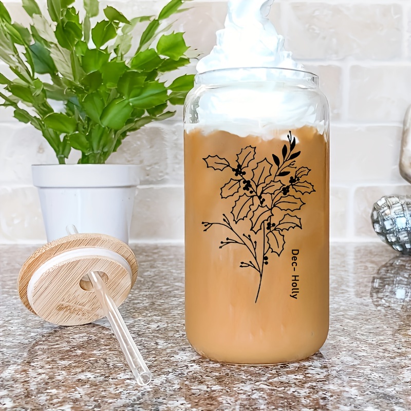 Personalized Daisy Glass Cup, Beer Can Glass With Lid & Straw, Floral Can  Glass, 16oz Glass Tumbler, Custom Tumbler, Aesthetic Glass Can 