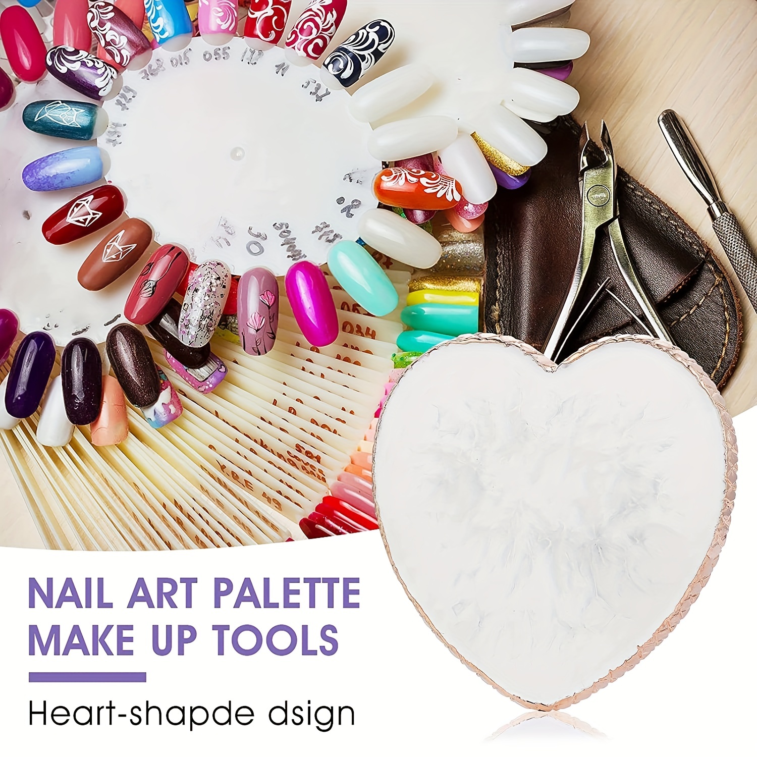 Nail Art Palette Resin Palette Crystal Nail Art Display Board Color Mixing  Tray Nail Art Beauty Tools - Temu United Arab Emirates