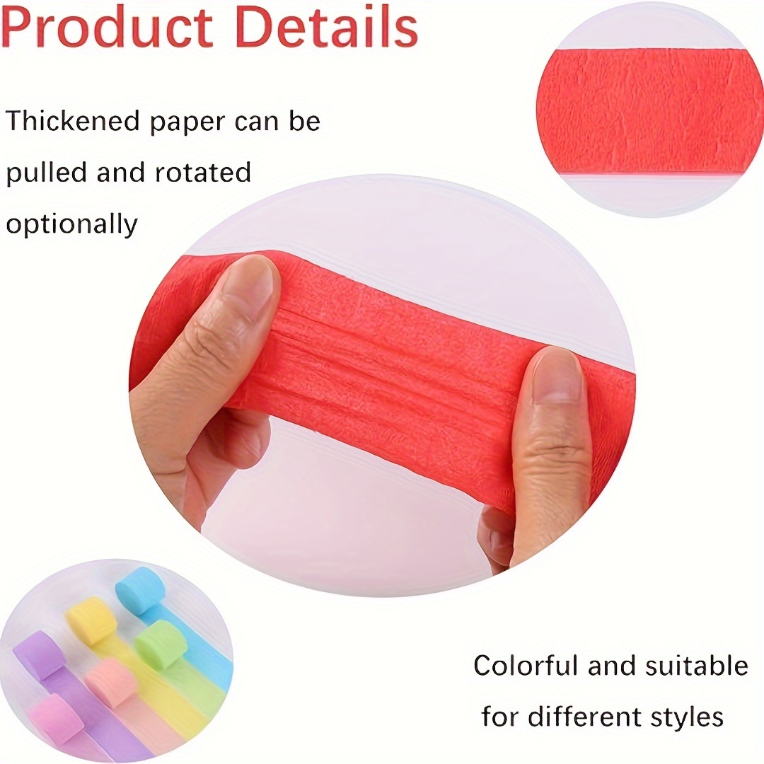 1roll 4.5cm*25 meters Crepe Paper Streamers Tissue Paper Roll Flower Craft  Making Birthday