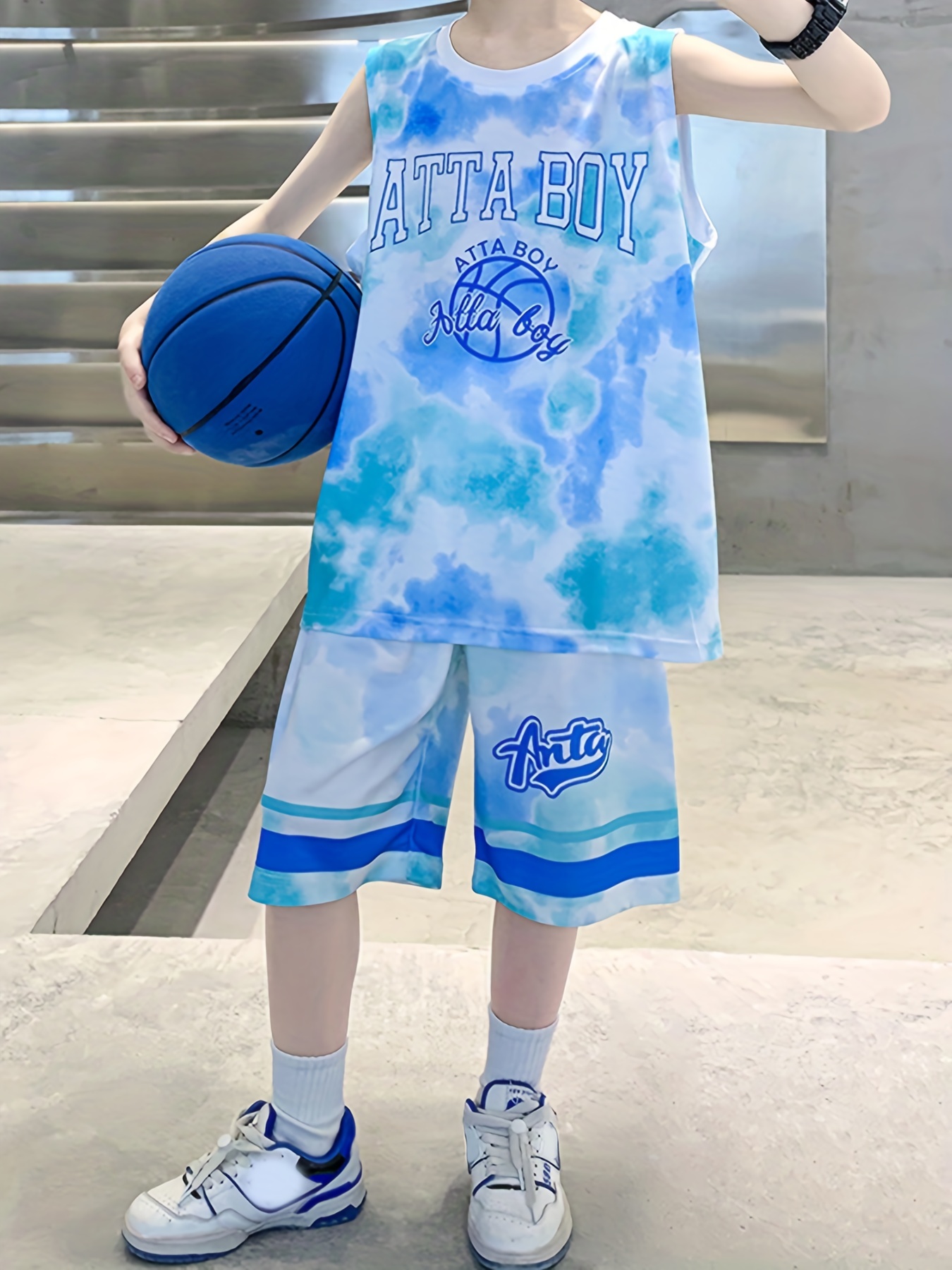 Boys Number  Basketball Suit Vest Tank Top & Shorts Sleeveless