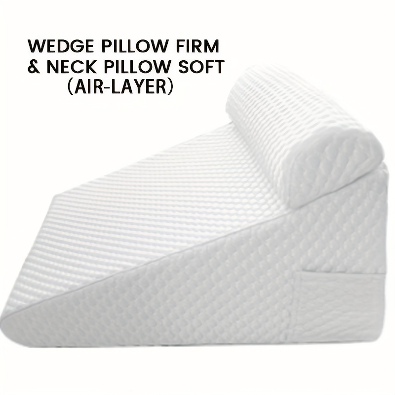 2pcs Memory Foam Bed Wedge Pillow Set for Back, Leg, and Knee Pain