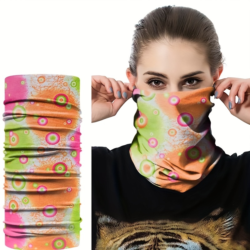 Sunscreen Face Mask Women's Fashion Printed Neck Gaiter - Temu
