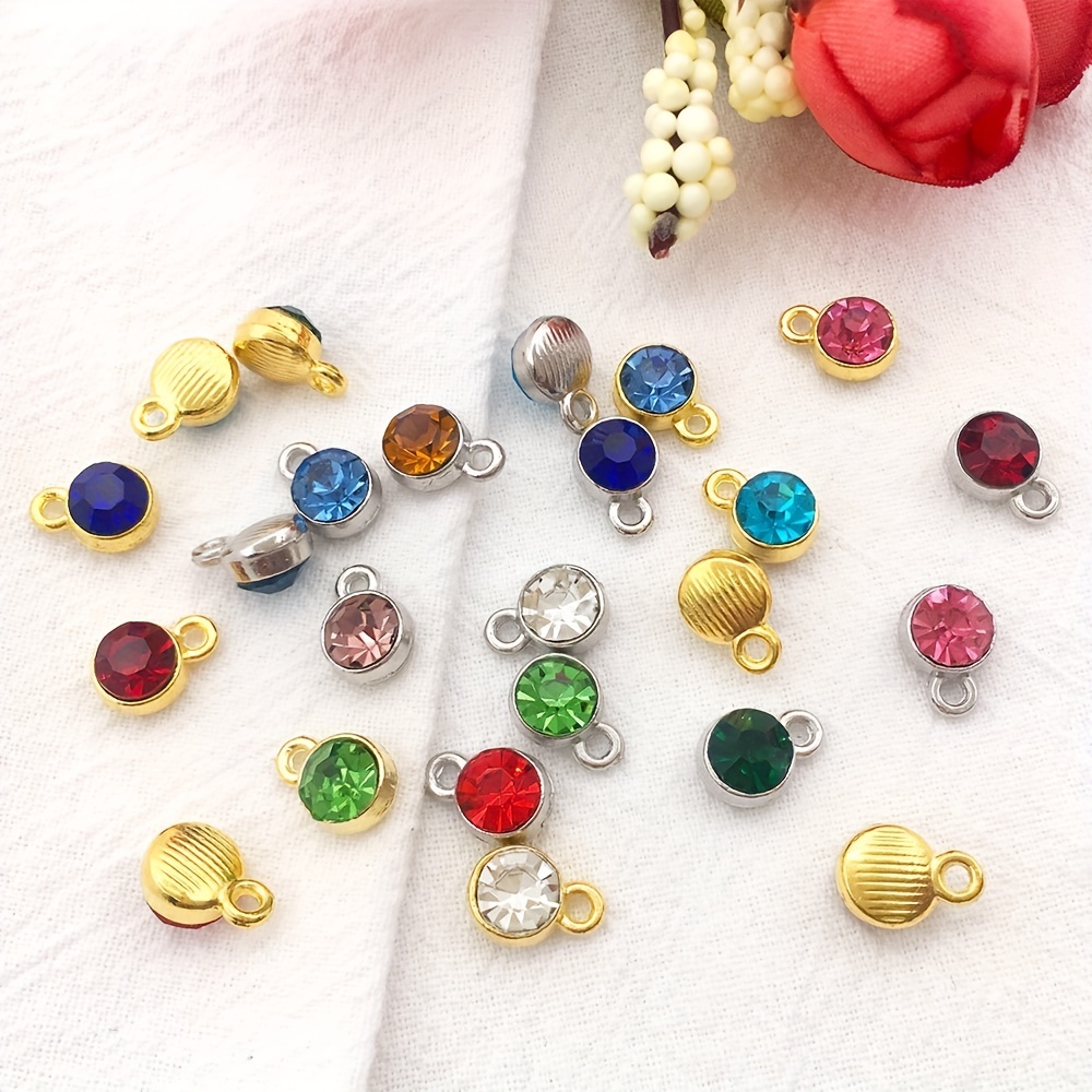 Crystal Birthstone Pendants With Open Jump Ring
