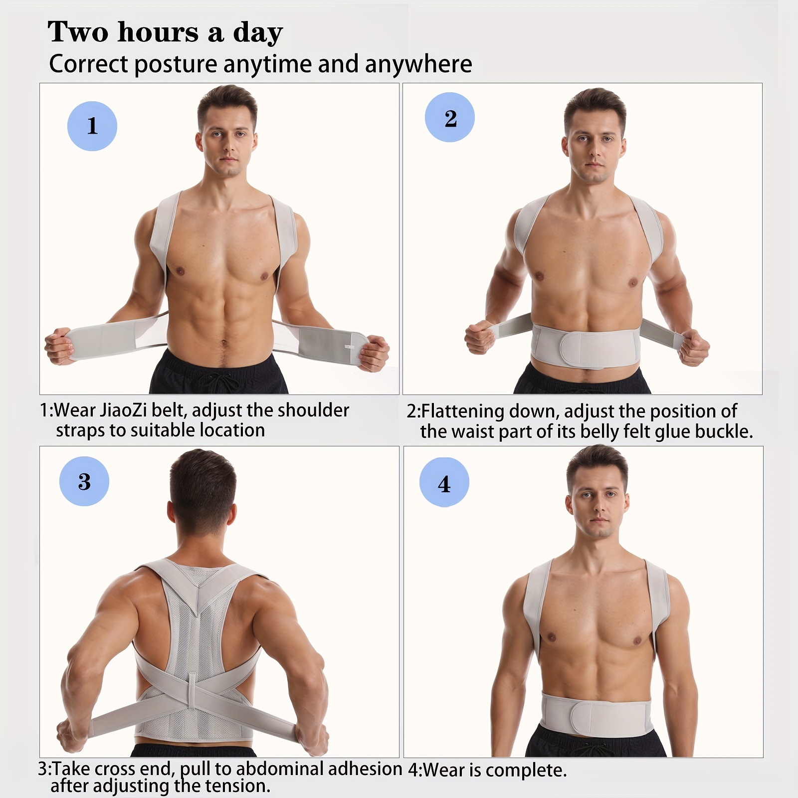 Posture Corrector for Men Women Back Brace Adjustable Straps Shoulder  Support Trainer