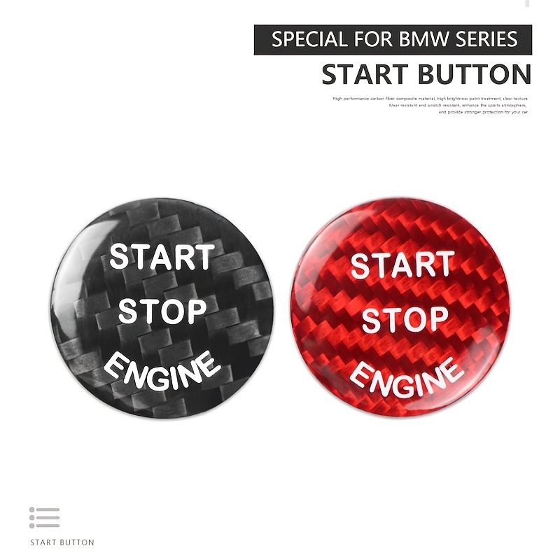 Car Engine Start Off Stop Button Sticker, Carbon Fiber Cover Fit For BMW  E72 E81 E87 E90 E91 E92 E93 E60 E83 E84 E89