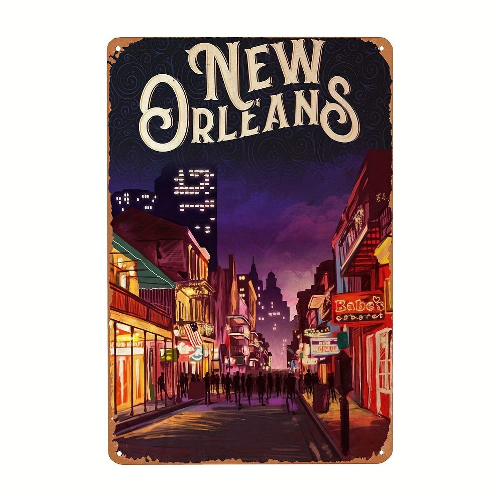 Targhe In Metallo Vintage Di New Orleans, Targhe Per Arte Di Viaggio Di New  Orleans Per